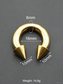 1 sztuka nowy kolczyk punkowy złoty kolor wewnętrznie gwintowany okrągły sztanga piercing stal nierdzewna podkowa pierścień nit waga ucha labret przegroda piercing nos pierścienie męskie tunele do uszu i zatyczki stożek odkręcany płatek piercing biżuteria do uszu 10G ~ 0G duży rozmiar