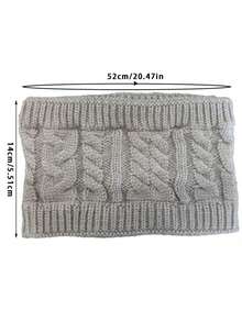 1 Băng đô xoắn đan thời trang, Mũ đội đầu ấm áp 1 Băng đô xoắn đan thời trang đường phố, Khăn trùm đầu, Mũ len không có phần trên - màu đen - Xem 2