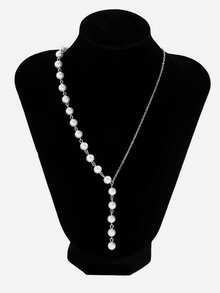 1 chiếc vòng cổ tua rua bất đối xứng bằng vàng/bạc đính ngọc trai giả, vòng cổ cô dâu độc đáo thanh lịch, đa năng cho đám cưới, hẹn hò, tiệc tùng, sinh nhật, quà tặng trang sức cho phụ nữ - Nhiều màu - Xem 7