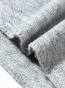 ANDREILEE V-Neck Long Sleeve Pullover Sweater, Classic Casual Street Style, Suitable For Spring, Autumn, Winter - Grey - View 6