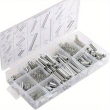 200Pcs Spring Pins Stainless Steel Roll Pins Assorted Springs Slotted Spring Pin Slotted Spring Roll Pins Assortment Set With Storage Case 12 Sizes Split Spring Dowel Tension Roll Pins - Silver - View 1