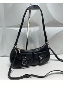 Western Style Underarm Bag, New Versatile Retro Shoulder Bag For Women - màu đen - Xem 1