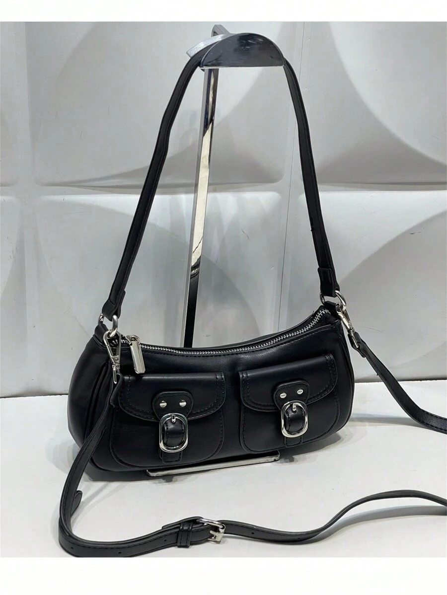 Western Style Underarm Bag, New Versatile Retro Shoulder Bag For Women - màu đen - Xem 1
