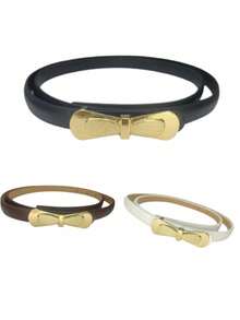 KIT 03 Women's Belts Thin Synthetic Leather 1cm Different Buckles ZX-C-11 - 黑色/咖啡色/白色 - 查看 2