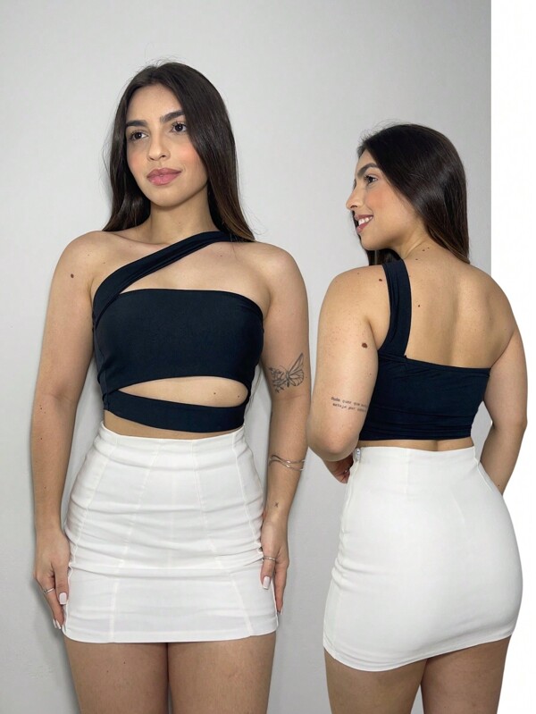 TOP RECORTES SUPLEX GRINGA FEMININO MODA