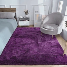 Alfombra Decorativa de Colores Lisos 150 x 200 Cm Sala De Estar Y Dormitorio - Morado Violeta - Ver 5