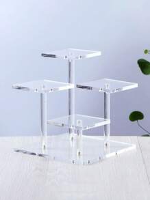 透明亚克力分层展示架，多层方形收纳架，适用于化妆品、香水、小雕像、古董、珠宝，适用于假日海滩、浴室收藏、卧室收藏，容量大 - 無色 - 查看 4