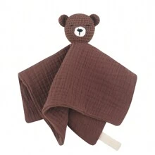 1 buah Selimut Bayi Rajut Buatan Tangan Lembut Warna Polos, Berbentuk Kepala Beruang, Putih, Biru, Cokelat Muda, Cokelat Tua - MultiWarna - View 8