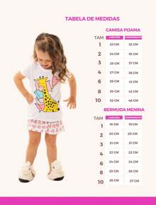 Kit 2 Conjuntos Pijama Infantil Menina Manga Curta Atacado 1 Ao 10