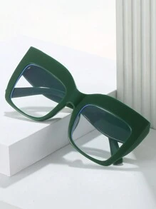 Oversized Cat Eye Clear Lens Glasses Retro Gradient Jelly Color Spectacles Party Prom Decorative Glasses For Women Men - Clear - View 8