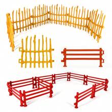10pcs Assorted Fencing Design / Multiple Sizes / Various Colors Corral Fence Accessory Toy Set, Plastic Barn Yard Paddock Or Farm Animal Horse Model Fence Playset, Sandbox Scene Decoration Accessories