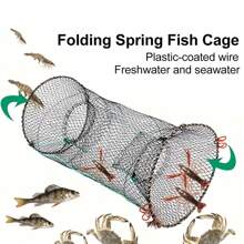 1pc Foldable Fish Trap Net, Crab Trap, Shrimp Trap, Fishing Gear, Portable Fishing Trap - Multicolor - View 1