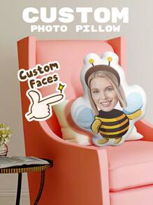 1pc Custom Throw Pillow - Personalized Photo | Adorable Animal And Funny Styles | Ideal Gifts For Him, Her, Boyfriend, Girlfriend, Dad, Mom, Family, And Friends | Perfect For Indoor Decor - Sofa, Bed, Car, Tea Room, Bedroom, Living Room | Unique Face Pillow For Valentine's Day, Mother's Day, Birthdays, Children's Day, Father's Day, Anniversaries, Graduation, Weddings, Christmas | Available In Various Sizes Unique For Housewarming