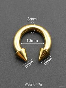 1 sztuka nowy kolczyk punkowy złoty kolor wewnętrznie gwintowany okrągły sztanga piercing stal nierdzewna podkowa pierścień nit waga ucha labret przegroda piercing nos pierścienie męskie tunele do uszu i zatyczki stożek odkręcany płatek piercing biżuteria do uszu 10G ~ 0G duży rozmiar