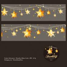 YANJI 1 Roll 78.74inch(200cm) Lighting Theme Laser Stickers On Roll Decor Sketchbook Notebooks Art Gift Packaging Personalized Hand Account Collage Material PET Tape School Stationery Supplies Back To School