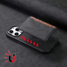 Denior 适用于 iPhone 16 Pro 磁性手机壳、Magsafe 可拆卸卡壳、iPhone 15/14/13/12 Pro Max 手机壳，适用于万圣节、圣诞节、生日、新年礼物、送给朋友的礼物 - 黑色 - 查看 2