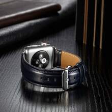 Dây đeo đồng hồ bằng da thật sáp dầu cổ điển tương thích với Apple Watch 38mm 40mm 41mm 42mm 44mm 45mm 49mm, Dây đeo bằng da phù hợp với nam giới Apple Watch SE Ultra Series 9 8 7 6 5 4 3 - nhiều màu - Xem 10