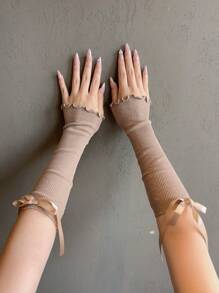 1 双 Y2K 风格甜美针织袖套和腿套，适合女士、时尚街头装饰手套、日常穿着和节日小礼物 - A - 查看 8