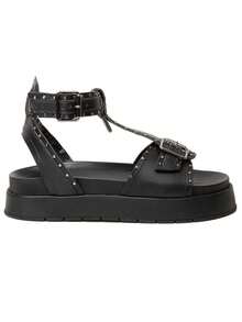 Flatform Sandal Micro Expanded Spikes Ankle Buckle Lightweight Durable! - 黑色 - 查看 2