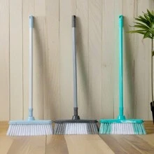 1pcs escoba de limpieza de suelo con mango largo ajustable,depurador para limpieza de hogar,Escoba de limpieza profesional - Verde - Ver 2