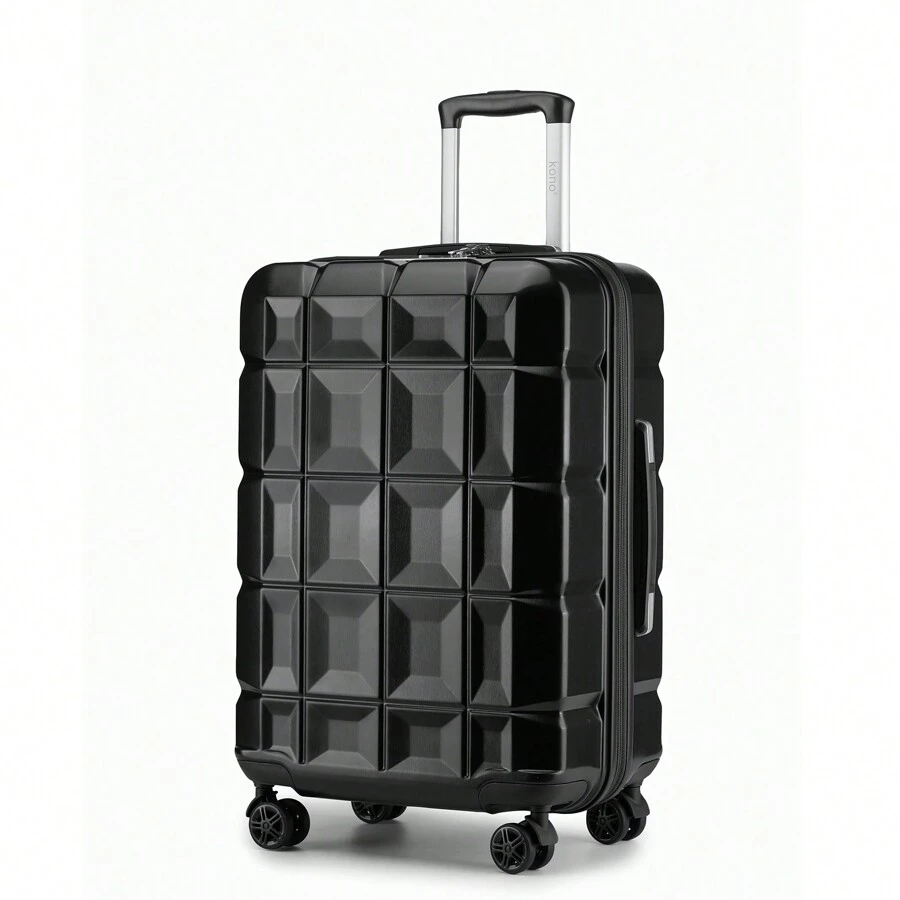 Spinner Wheel Suitcase With TSA Password Lock Large Capacity Lightweight ABS Hard Case Ideal For Business Travel Available In 20" 24" And 28" Carry-On And Check-In Sizes Holiday Travel Luggage For Men And Women Travel Suitcase Suitcases Suit Case Durable Carry On - 黑色 - 查看 1