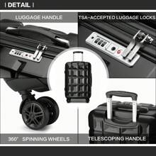 Spinner Wheel Suitcase With TSA Password Lock Large Capacity Lightweight ABS Hard Case Ideal For Business Travel Available In 20" 24" And 28" Carry-On And Check-In Sizes Holiday Travel Luggage For Men And Women Travel Suitcase Suitcases Suit Case Durable Carry On - 黑色 - 查看 6
