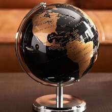 Musical Globe Plays Music World Map Rotating Table Decoration Office Bedroom Living Room Geography Interactive - 金色 - 查看 9