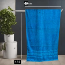 Toalla De Baño Algodón Multicolor Suave Y Absorbente - Azul - Ver 2