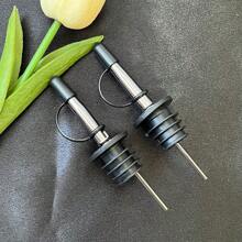 2pcs Automatic Flip Cap Oil Bottle Pourer, Gold Coated Gravity Controlled Spout For Kitchen, Party And Events - For Olive Oil, Vinegar Dispensing