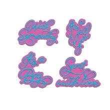 Corte de Metal DIY para Álbum de Recortes de Natal, Halloween, Aniversário, Decoração de Cartão 3D com Texto de Saudações 2024 Novo