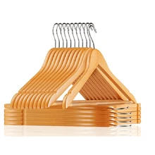 Kit 10 Wooden Hangers Wholesale Store Hanger Pants Skirt Clothes - Mocha Brown - View 1