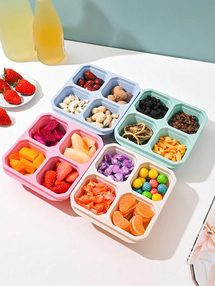 Hộp đựng đồ ăn nhẹ nhiều ngăn, hộp đựng kín đựng hạt và kẹo, hộp đựng thực phẩm/bánh ngọt/trái cây nhỏ trong tủ lạnh - Nhiều màu - Xem 1