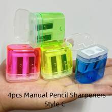 4 chiếc gọt bút chì thủ công màu ngẫu nhiên, thiết kế cầm tay nhỏ gọn hai lỗ cho học sinh, lớp học, trường học tại nhà, văn phòng, đồ dùng văn phòng phẩm, dụng cụ làm đẹp, gọt bút chì than, bút chì màu, bút chì màu, bút chì kẻ lông mày, kẻ viền môi, bút kẻ mắt - Nhiều màu - Xem 13