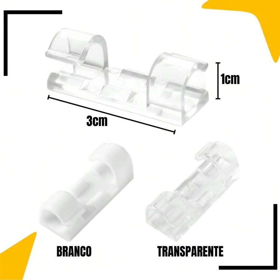 Kit 20 SelfAdhesive Wire Management Fixing Plastic Organizer For Wires