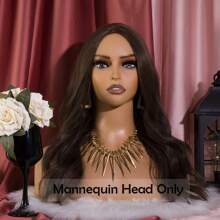 Manneqquin Head With Shoulders For Wig, Displaying Wig Heads Realistic Femal Manikin Head - 棕色 - 查看 2