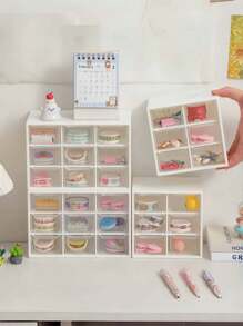 1 hộp đựng đồ đa năng, hộp đựng đồ phòng tắm, hộp đựng đồ trang sức, hộp đựng đồ dùng văn phòng phẩm, hộp đựng đồ để bàn đựng dây chun, hoa tai, vòng cổ, thích hợp cho phòng ngủ, văn phòng, phòng tắm, ký túc xá, phụ kiện phòng tắm, đồ trang trí phòng - Nhiều màu - Xem 1
