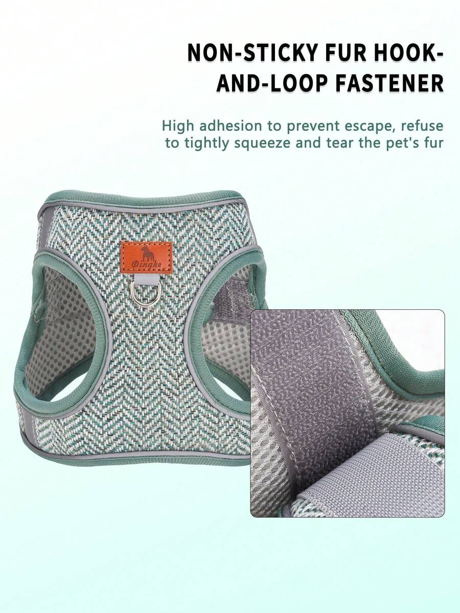 HP378 New Linen Dog Harness Set, Soft & Comfortable, Inner Mesh Lining