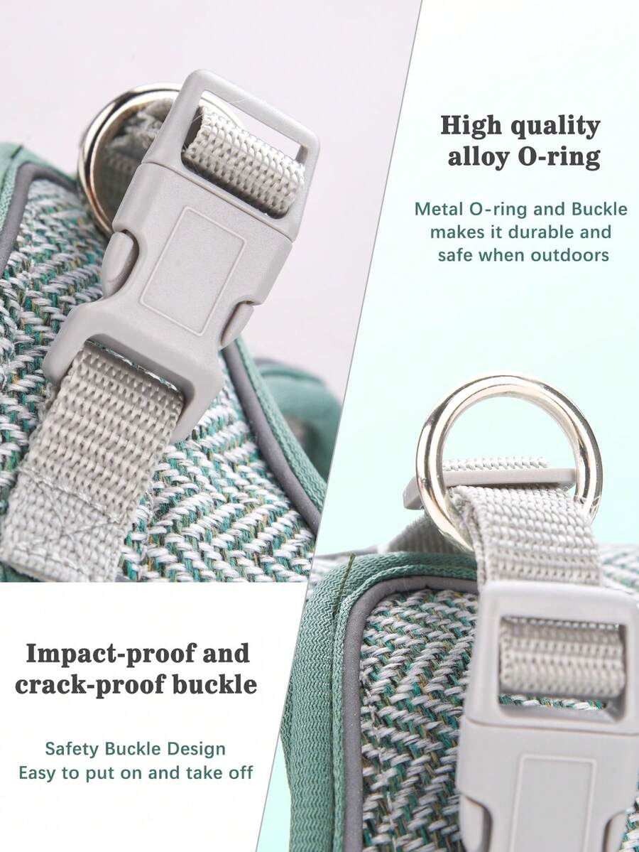 HP378 New Linen Dog Harness Set, Soft & Comfortable, Inner Mesh Lining