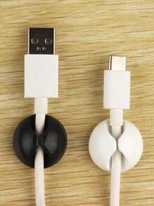 Organizador de cables de unicolor con hebilla de escritorio fija, 3 piezas/5 piezas/8 piezas/12 piezas organizador de cables de oficina multifunción simple - Multicolor - Ver 7