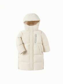Balabala Boys' And Girls' Long Down Jacket Warm For Extreme Cold Winter - Khaki - View 4