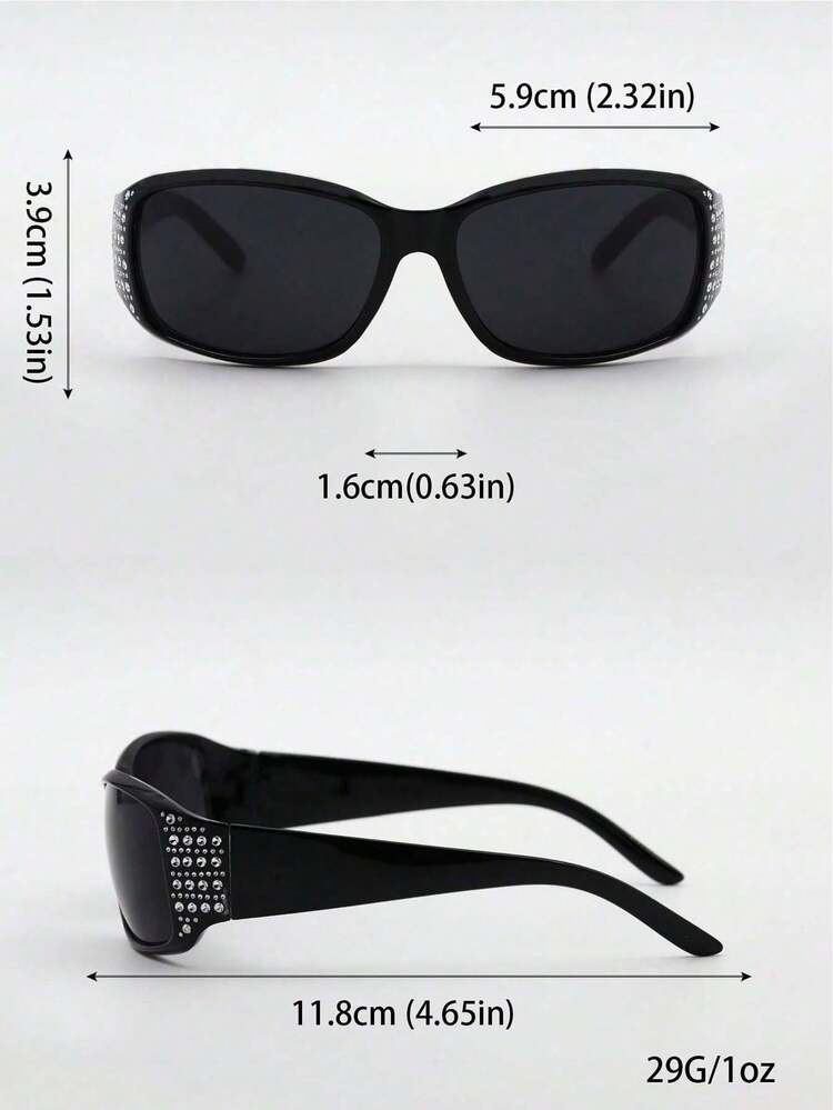 Gafas De Sol Negras Clásicas Y Elegantes Para Mujeres, Protección Ocular Uv400 Para El Uso Diario - Negro - Añade 5