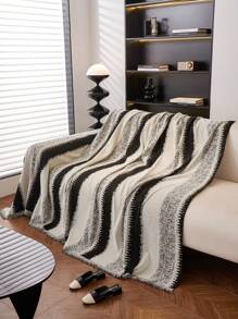 1pc Boho Style Sofa Throw Cover - Versatile Four-Season Chenille Slipcover For Armchair, Loveseat, 3-Seater Or 4-Seater Sofas, Sectional Couch - Machine Washable, Polyester Fiber Filling - Protects Home Furniture With Separate-Seat Design - Black - View 7