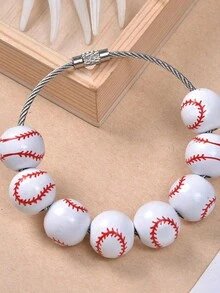 1 chiếc mặt dây chuyền bóng chày thể thao bóng rổ bóng đá sáng tạo lỗ treo túi bãi biển trang trí dây cáp thép không gỉ phụ kiện túi sáng tạo quà tặng cho bạn bè, móc khóa túi bãi biển đa năng phụ kiện chống mất, phụ kiện du lịch có thể tái sử dụng, để nhanh chóng tìm thấy chìa khóa của bạn - Nhiều màu - Xem 8