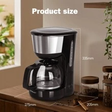 Electric Drip Coffee Maker, With Reusable Filter, LCD Display, 24 Hour Programmable, Auto Shut-Off, 1.5L Capacity (12 Cups), Keeps Coffee Hot For 40 Minutes, 800W - 查看 6