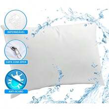White Waterproof Pillow Cover 50cm X 70cm With Zipper And Hypoallergenic - trắng - Xem 5
