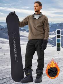 ZUTY Boyfriend-Stil Herren Schnee Ski wasserdichte Softshell Snowboard Hose Outdoor Wandern thermisch gefüttert Reißverschluss Beinabschluss Ski Outfit