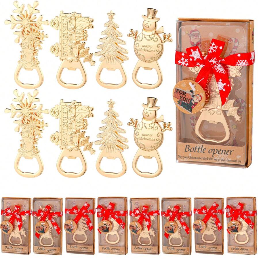24 dụng cụ mở nắp chai Giáng sinh - 4 kiểu dáng: Cây thông Noel, Người tuyết, Bông tuyết, Xe quà tặng, Đồ trang trí nhà Giáng sinh, Quà tặng tiệc Giáng sinh, Dụng cụ nhà bếp & quầy bar, Đồ trang trí Giáng sinh, Phụ kiện DIY