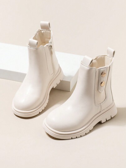 Children Short Boots Fashion Shoes Girls Boots Anti-Slip Ankle Boots Beige Girls Boots