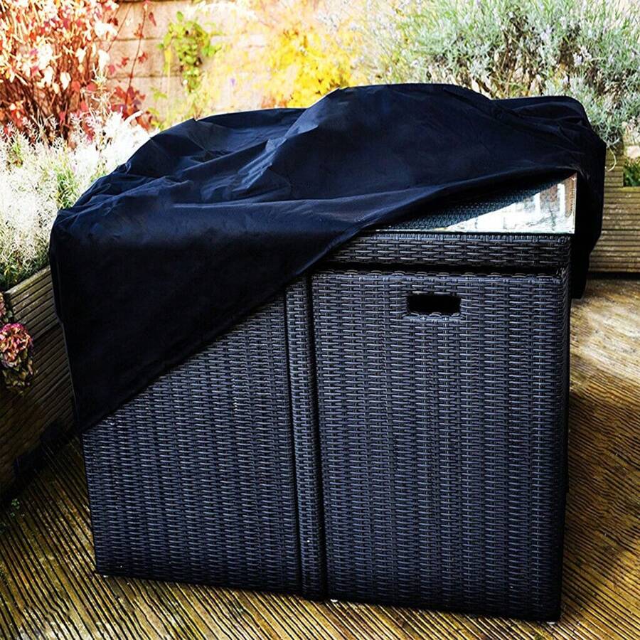 Heavy Duty Outdoor Waterproof Garden Patio Furniture Cover For Rattan Table Cube Outdoor - Black - View 1