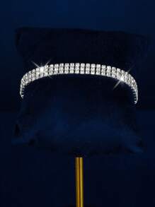 1 Set de Elegante Joyería Nupcial con Collar, Aretes y Pulsera de Cristales Brillantes, Adecuado para Uso Diario de Mujeres, Bodas, Fiestas, etc.